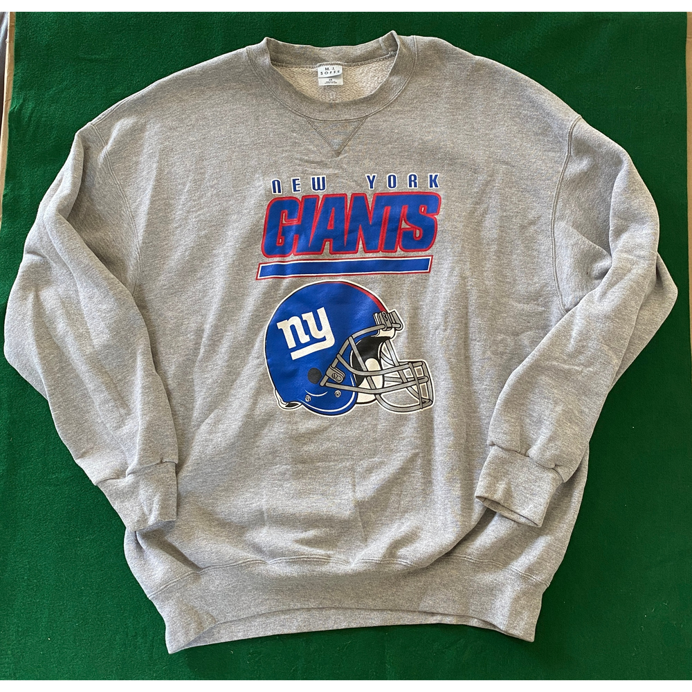 Vintage NY Giants NFL Crewneck Sweat Shirt M.J. SOFFE 2XL XXL Mens Gray Grey